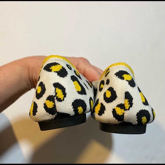 Jet’Accompaigne Toujours Neon Yellow Cheetah/Leopard Print Knit Shoes 8.5-9 - Picture 7 of 12